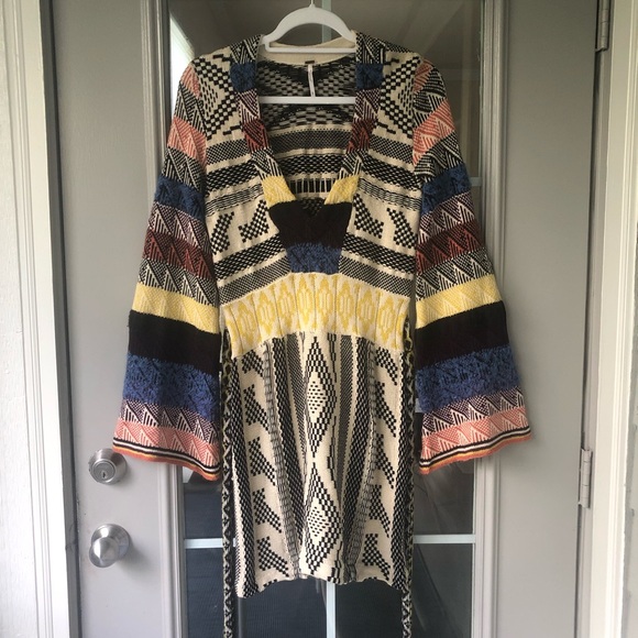 Free People Patchwork Sweater Dress Size Small - Picture 3 of 10
